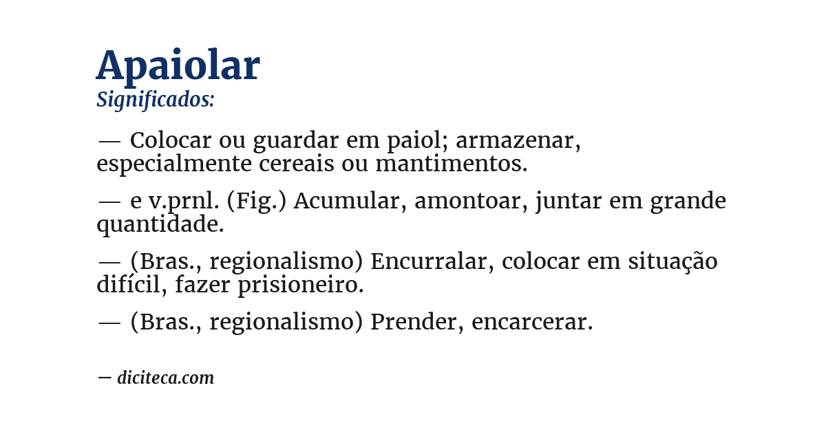 Significado de apaiolar