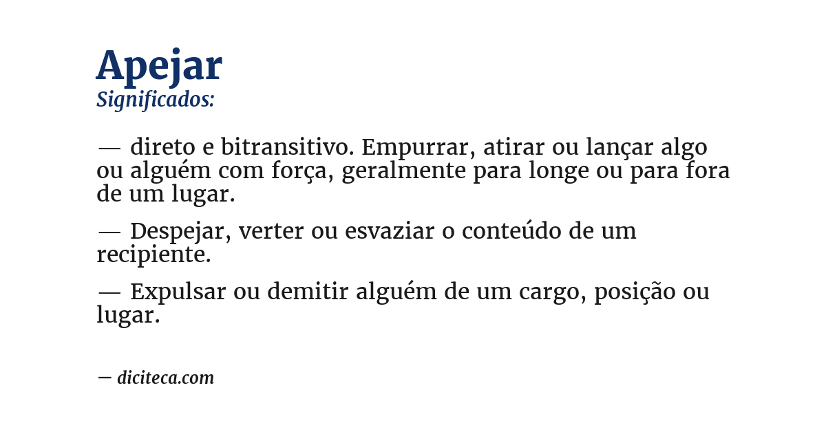 Significado de apejar