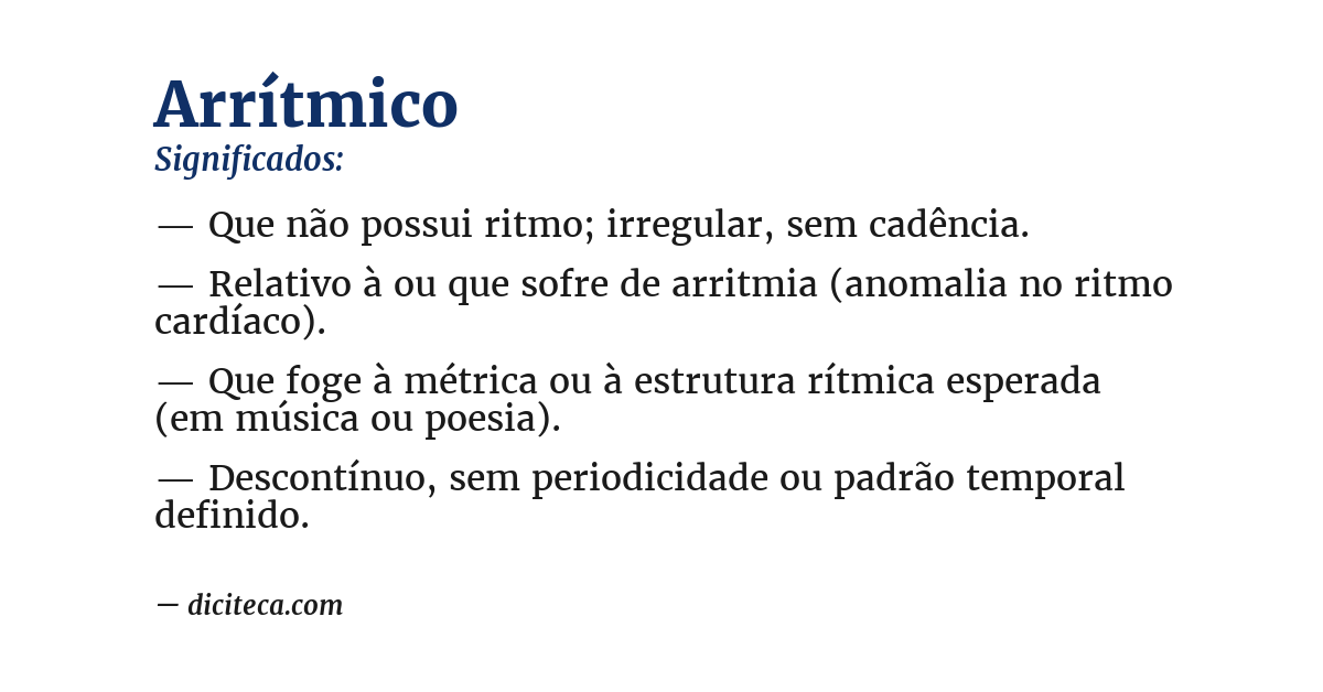 Significado de arrítmico