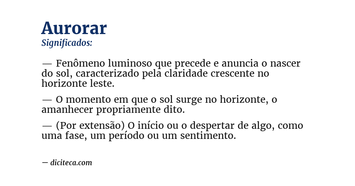 Significado de aurorar