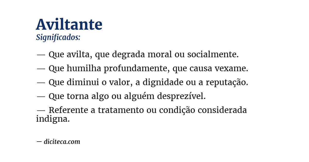 Significado de aviltante