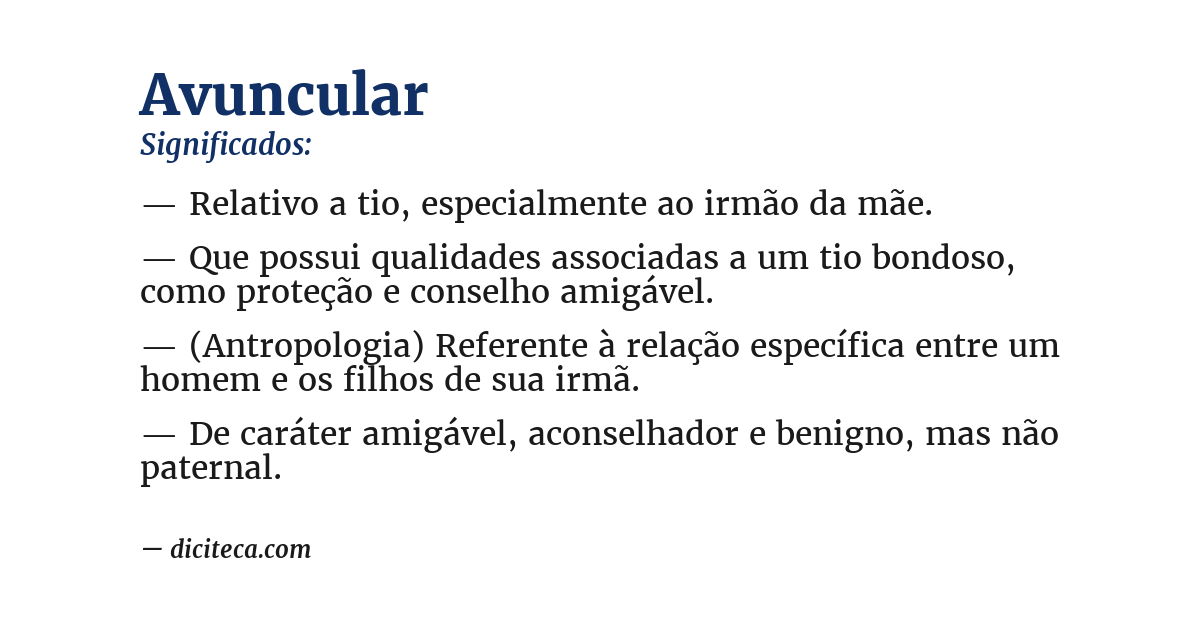 Significado de avuncular
