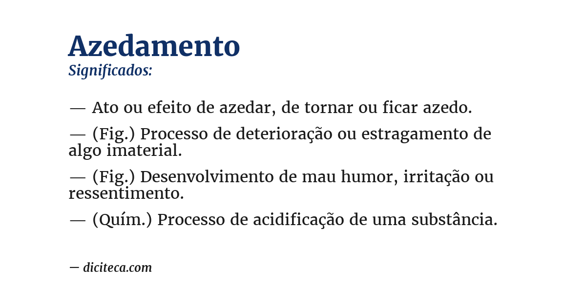 Significado de azedamento