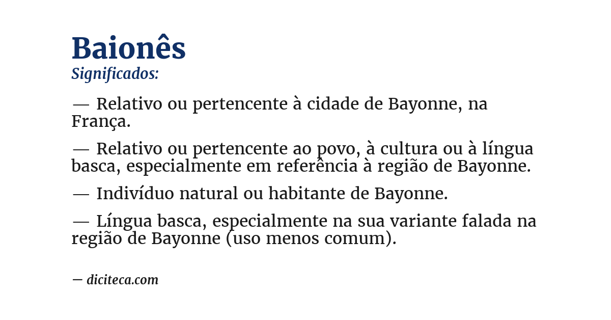 Significado de baionês