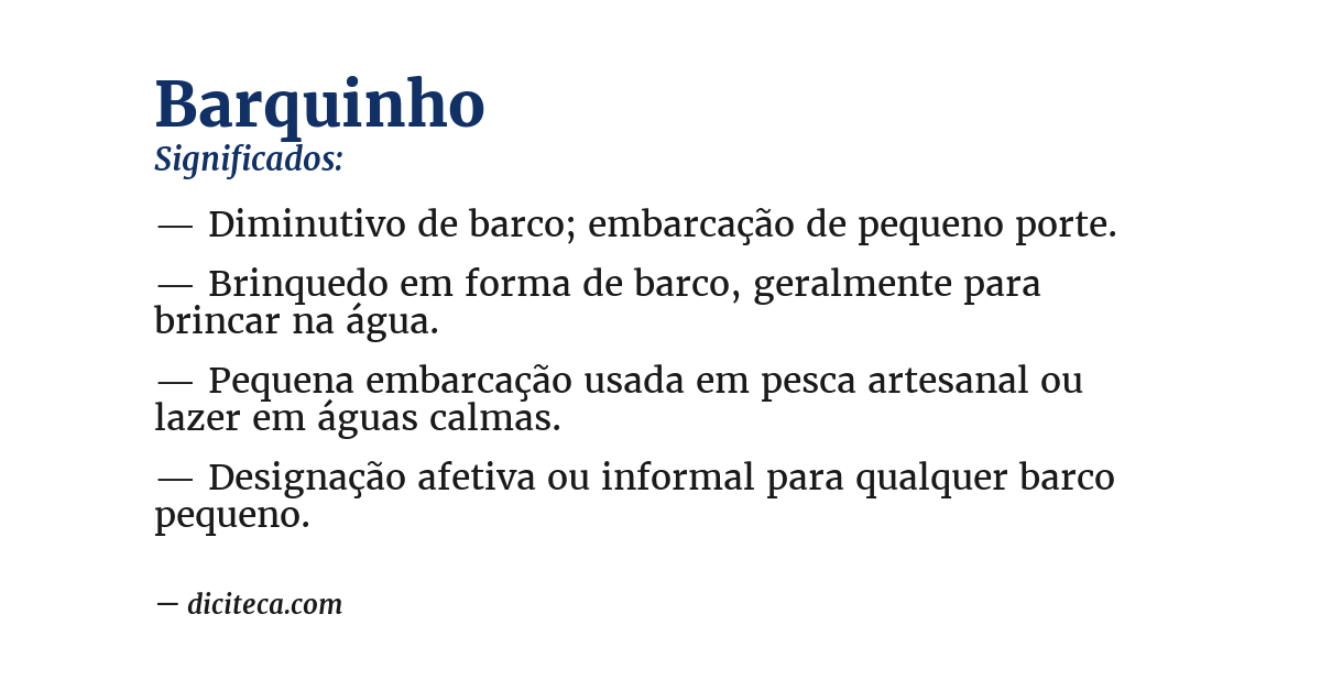 Significado de barquinho