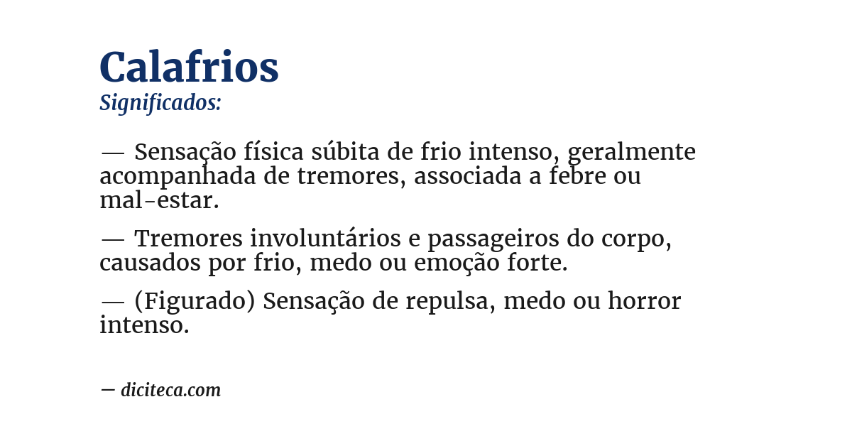 Significado de calafrios