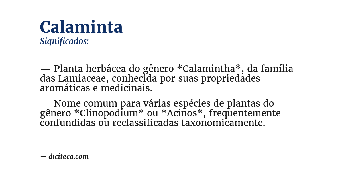 Significado de calaminta