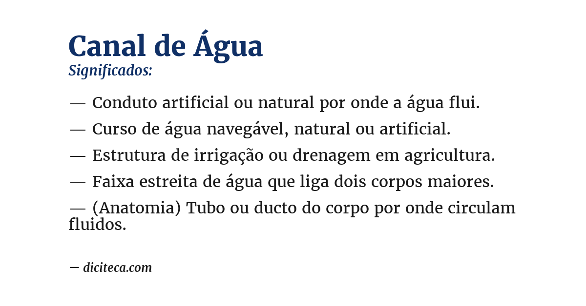 Significado de canal de água