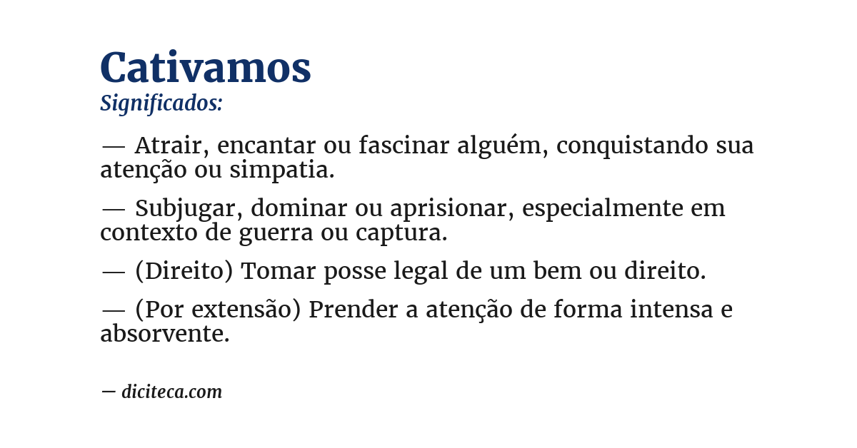 Significado de cativamos