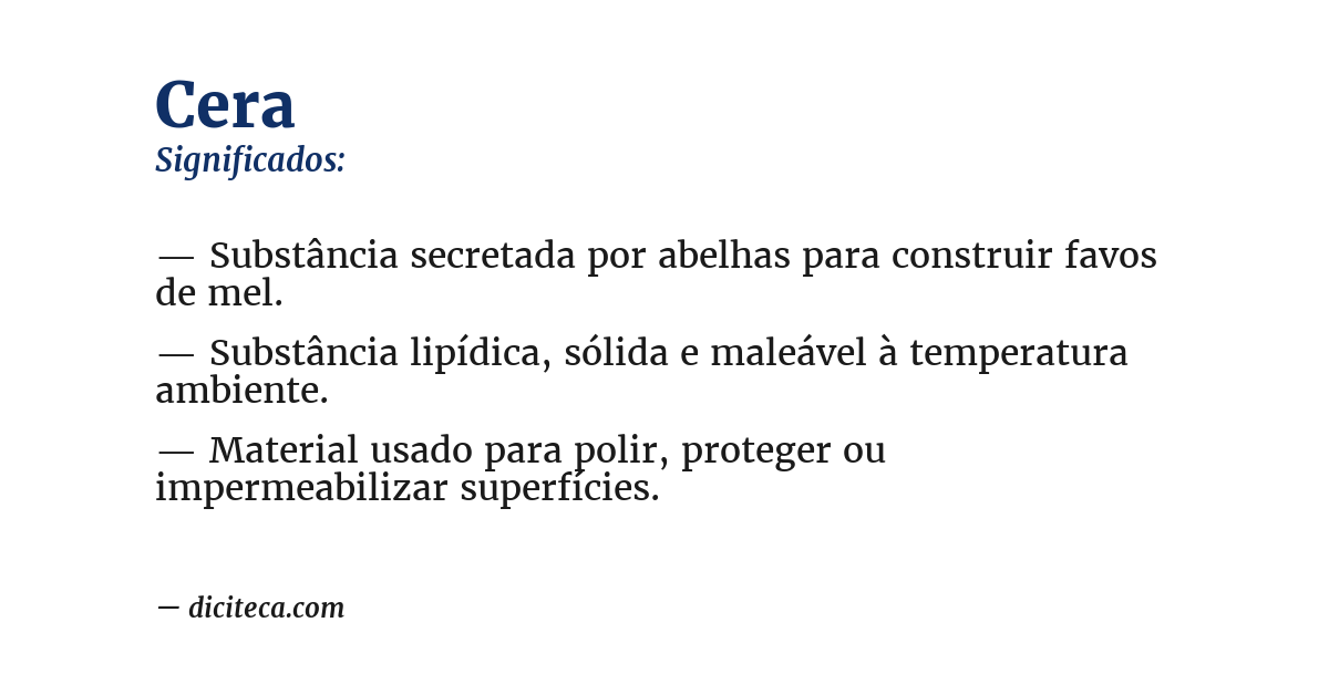 Significado de cera