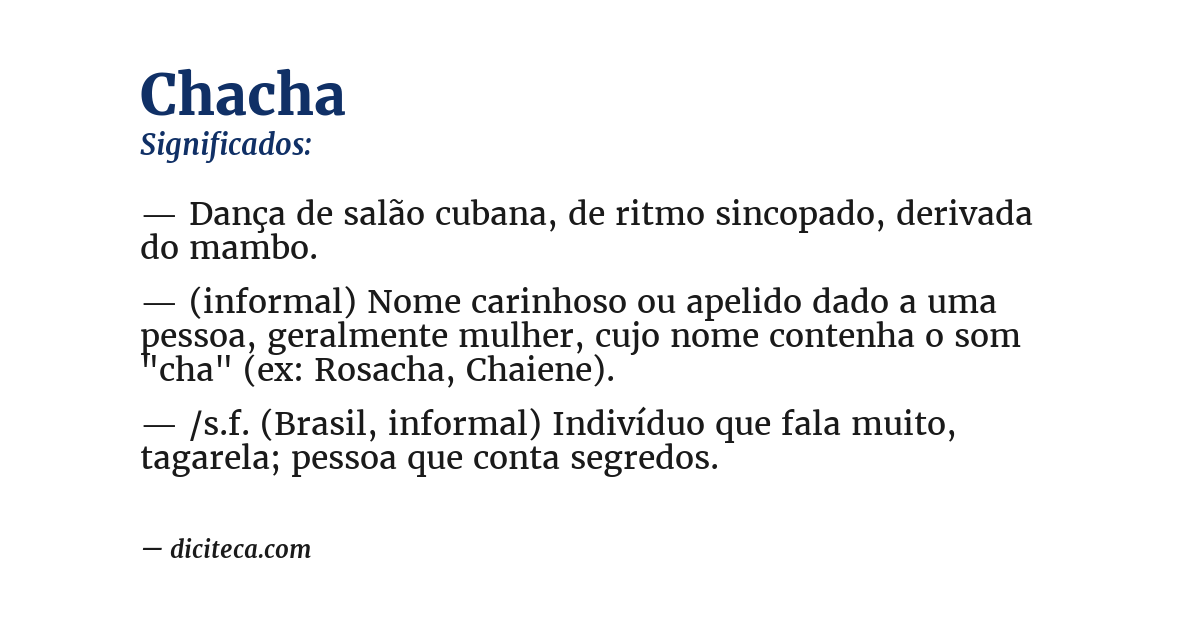 Significado de chacha