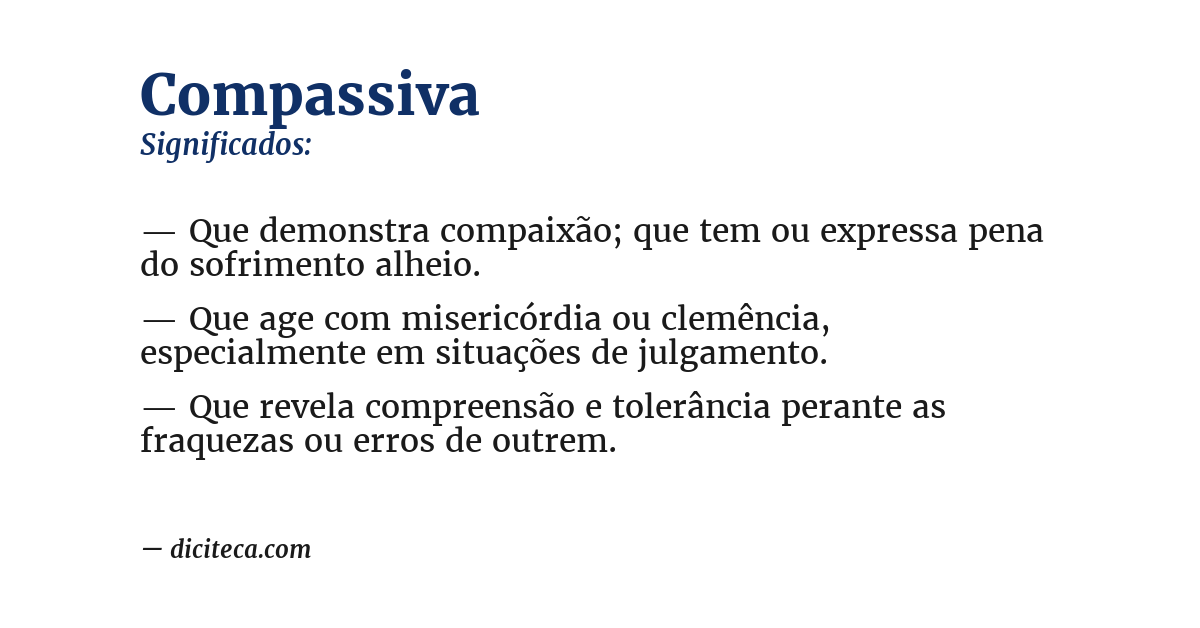 Significado de compassiva