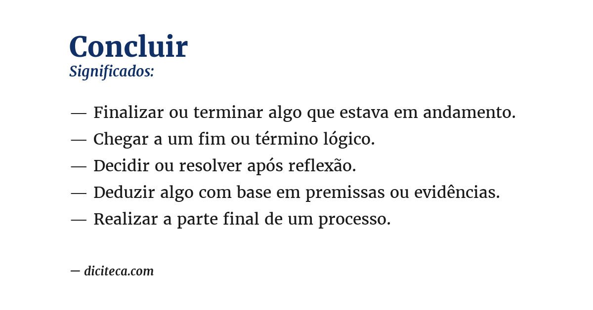 Significado de concluir
