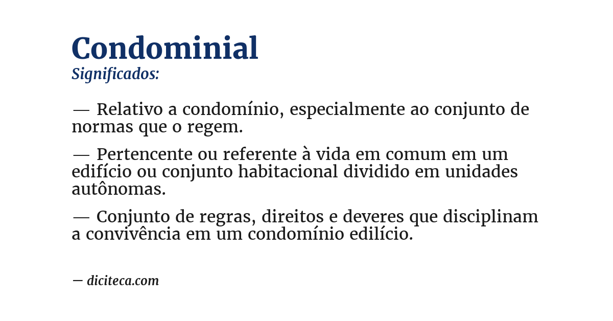 Significado de condominial