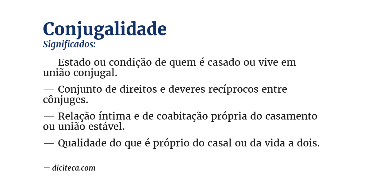 Significado de conjugalidade