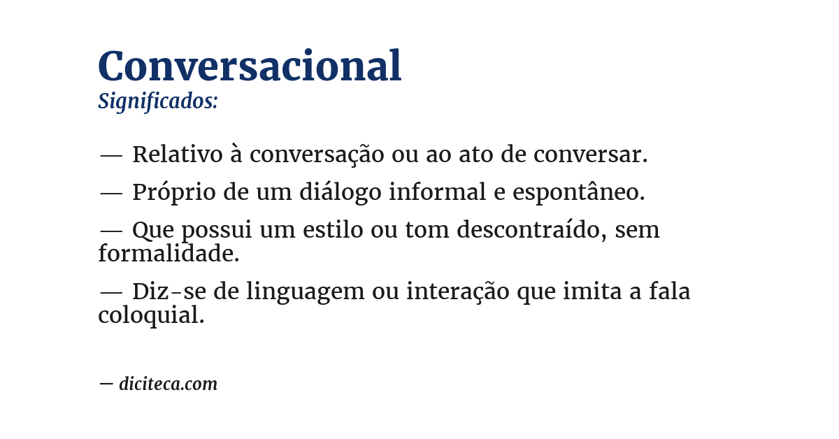 Significado de conversacional