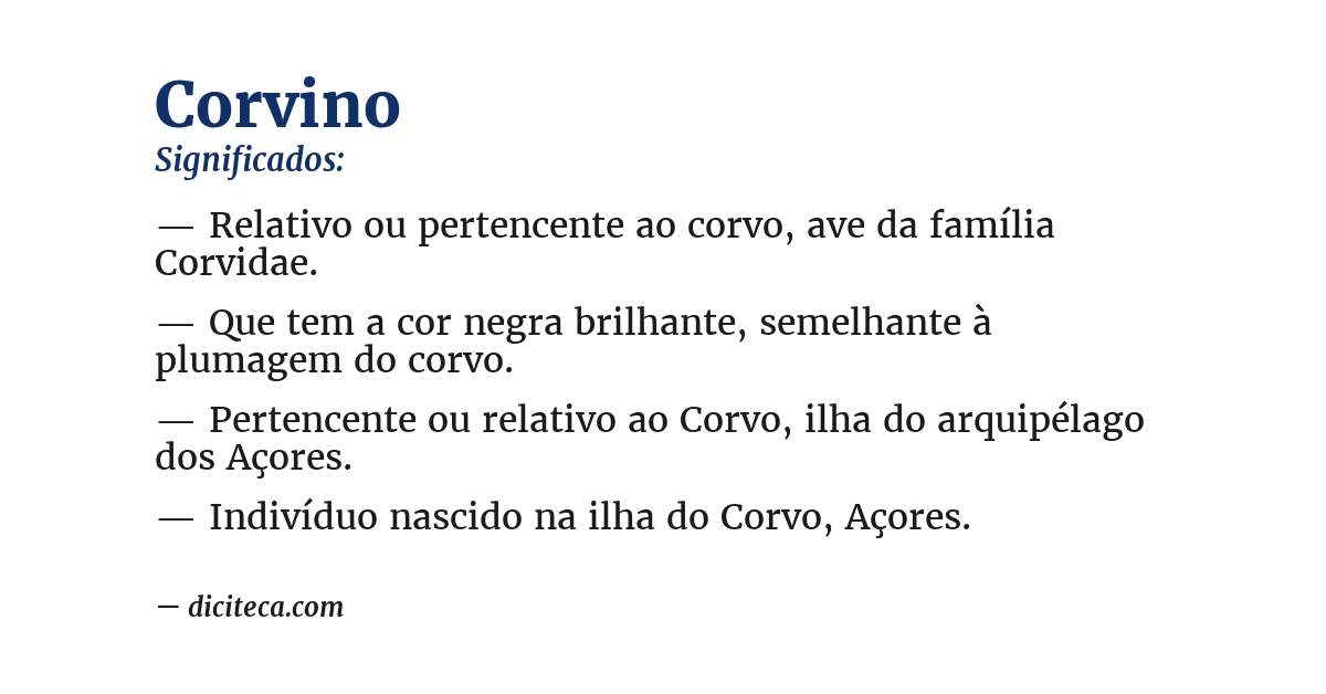 Significado de corvino