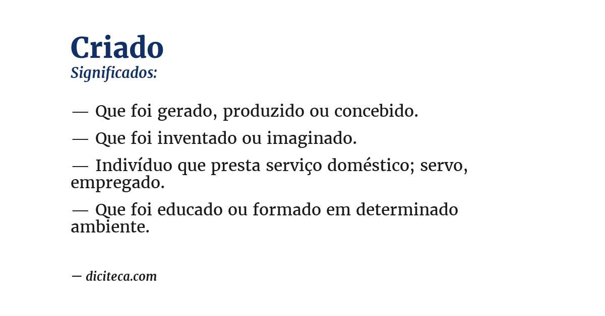 Significado de criado