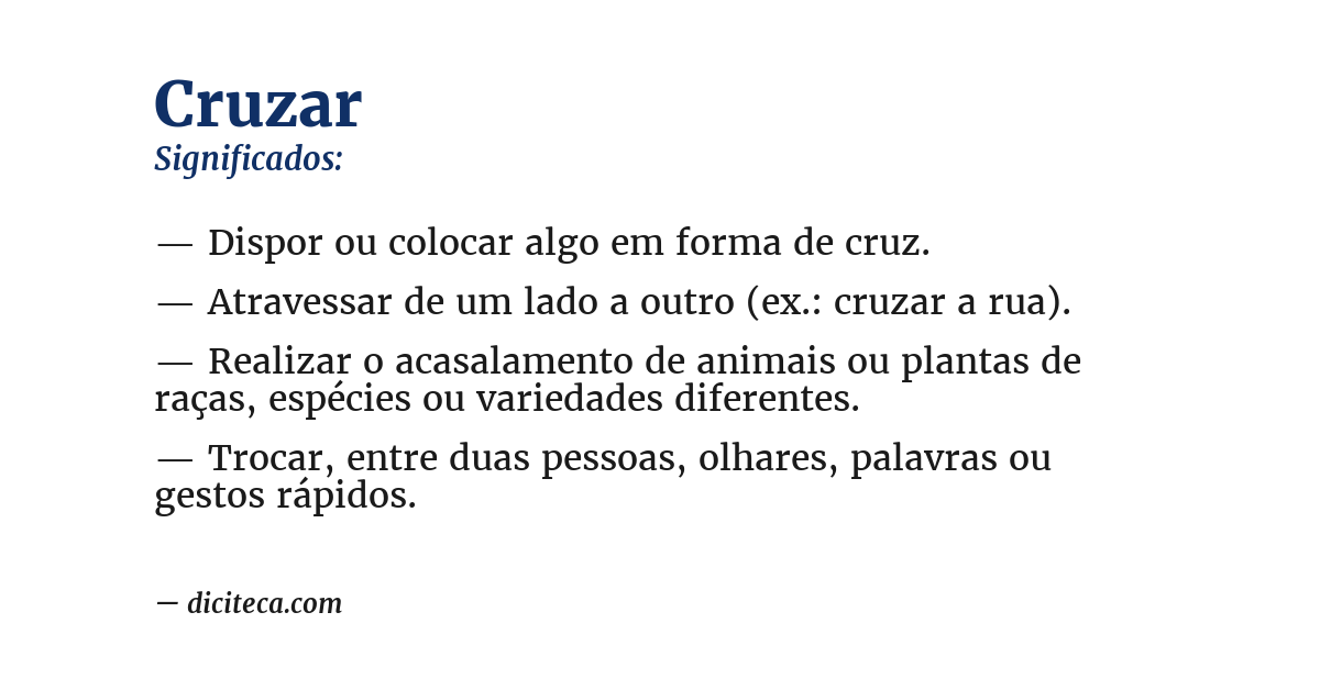 Significado de cruzar