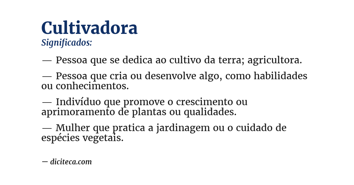 Significado de cultivadora