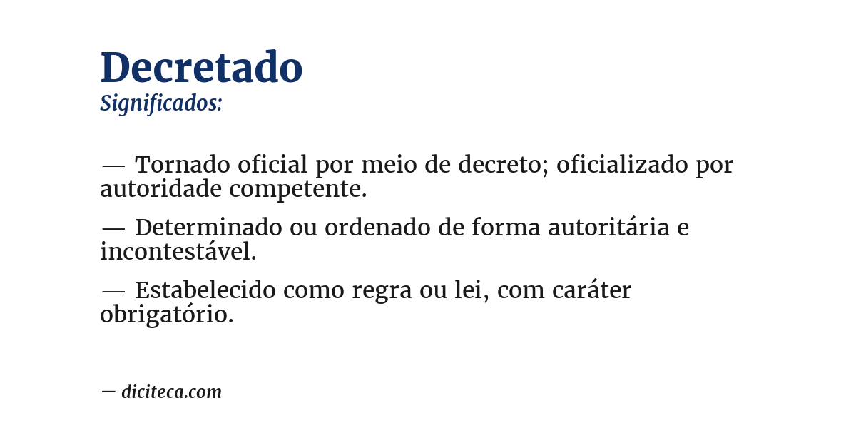 Significado de decretado