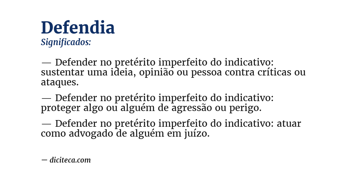 Significado de defendia