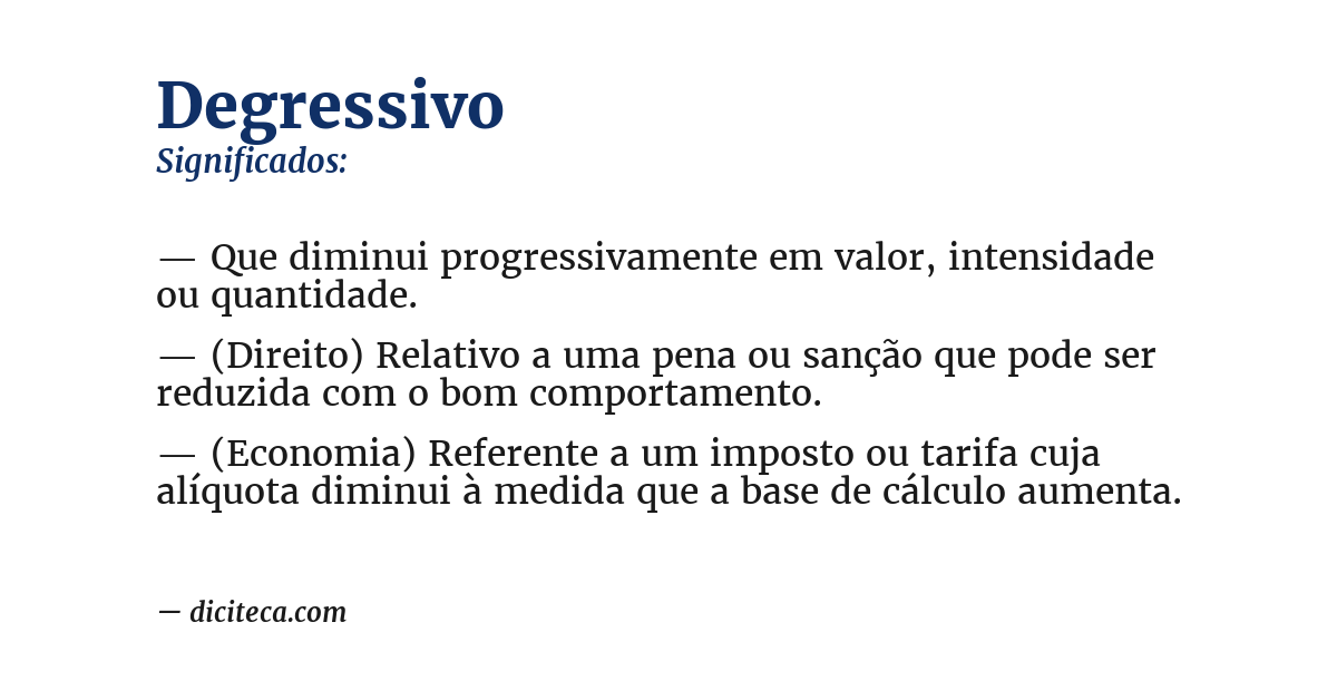 Significado de degressivo