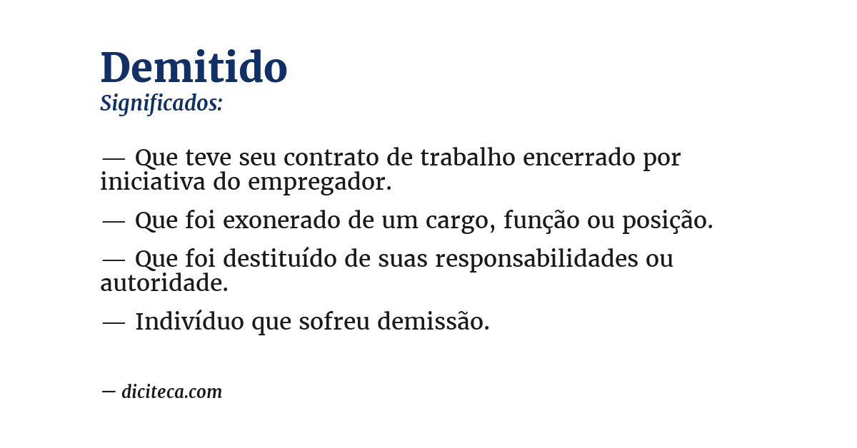 Significado de demitido