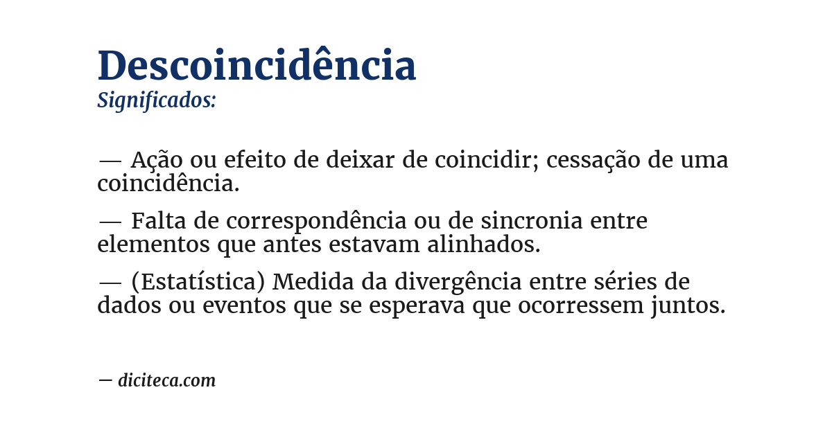 Significado de descoincidência