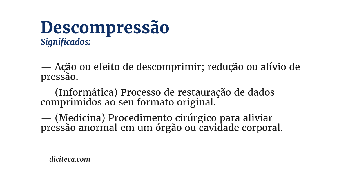 Significado de descompressão