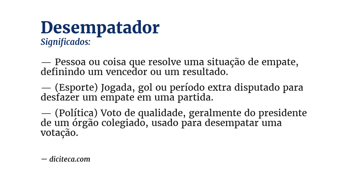 Significado de desempatador