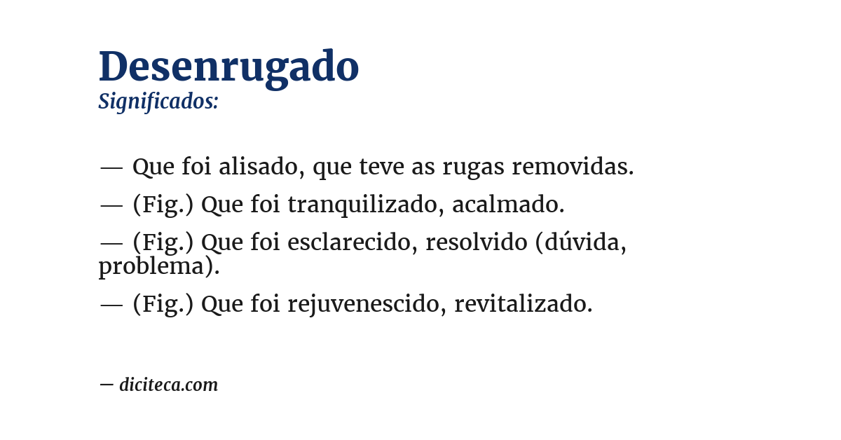 Significado de desenrugado