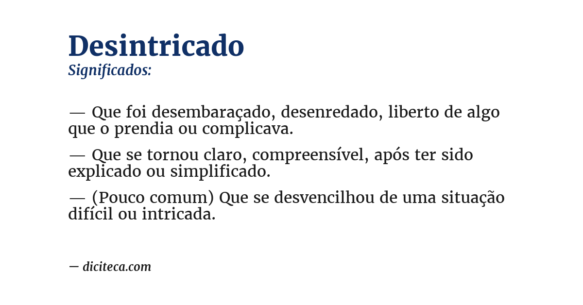 Significado de desintricado