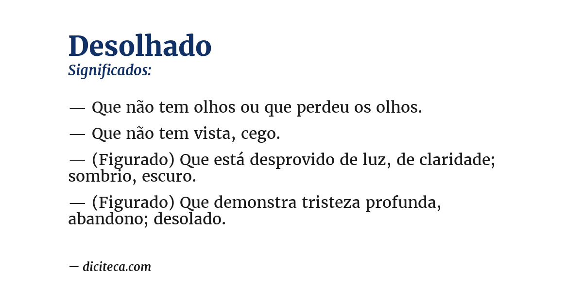 Significado de desolhado