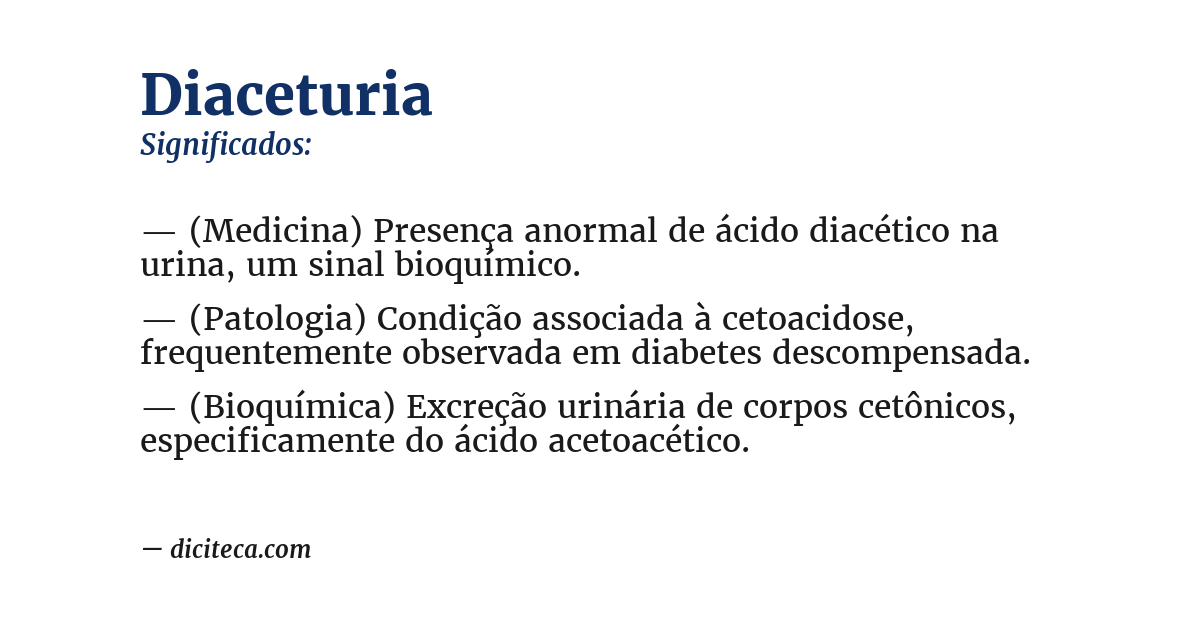 Significado de diaceturia