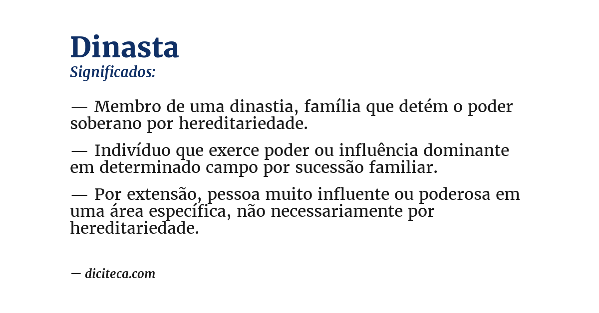 Significado de dinasta