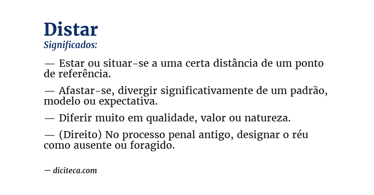 Significado de distar
