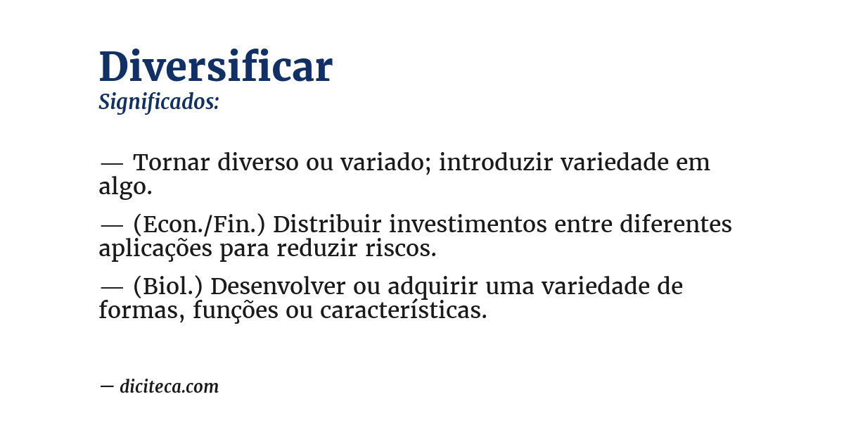 Significado de diversificar
