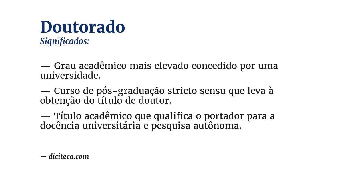 Significado de doutorado