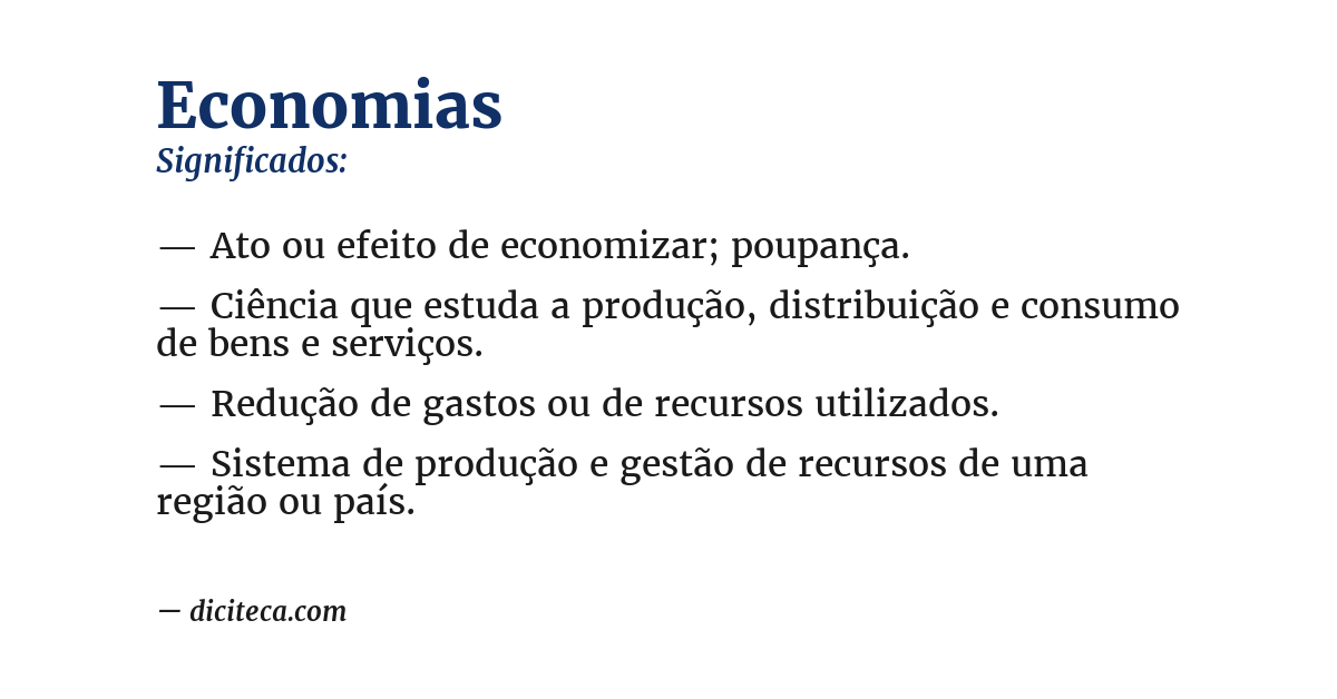 Significado de economias