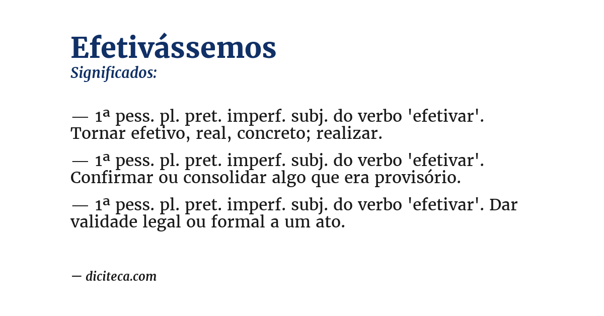 Significado de efetivássemos