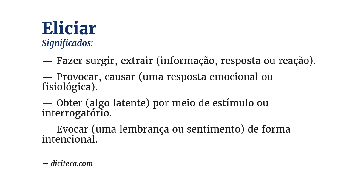 Significado de eliciar