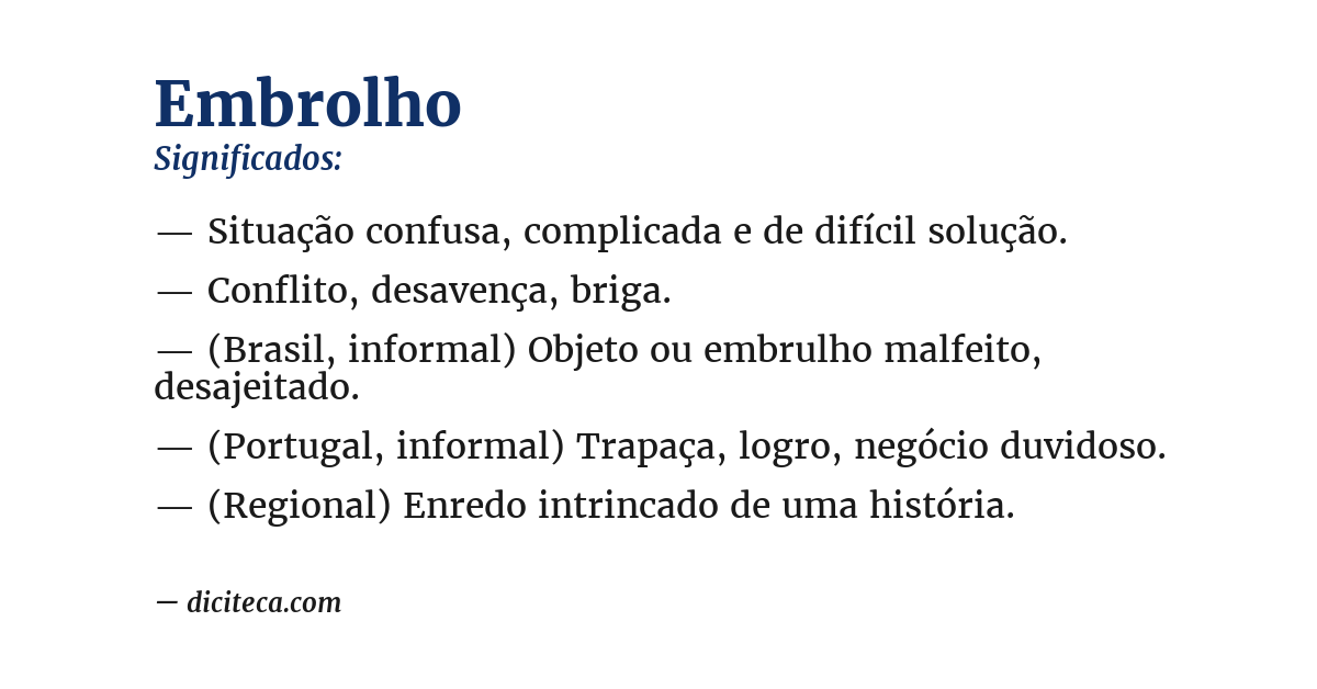 Significado de embrolho