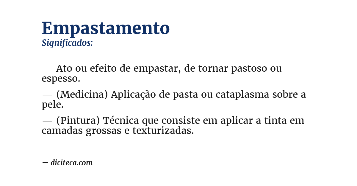 Significado de empastamento