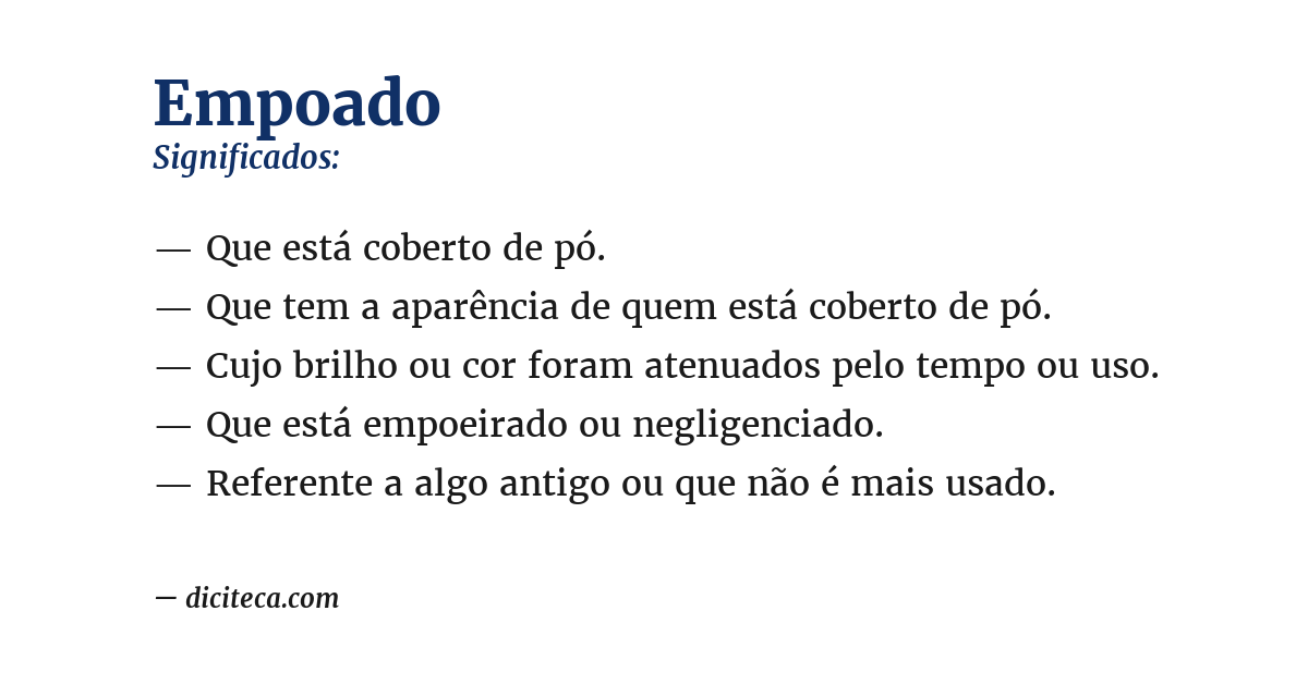Significado de empoado
