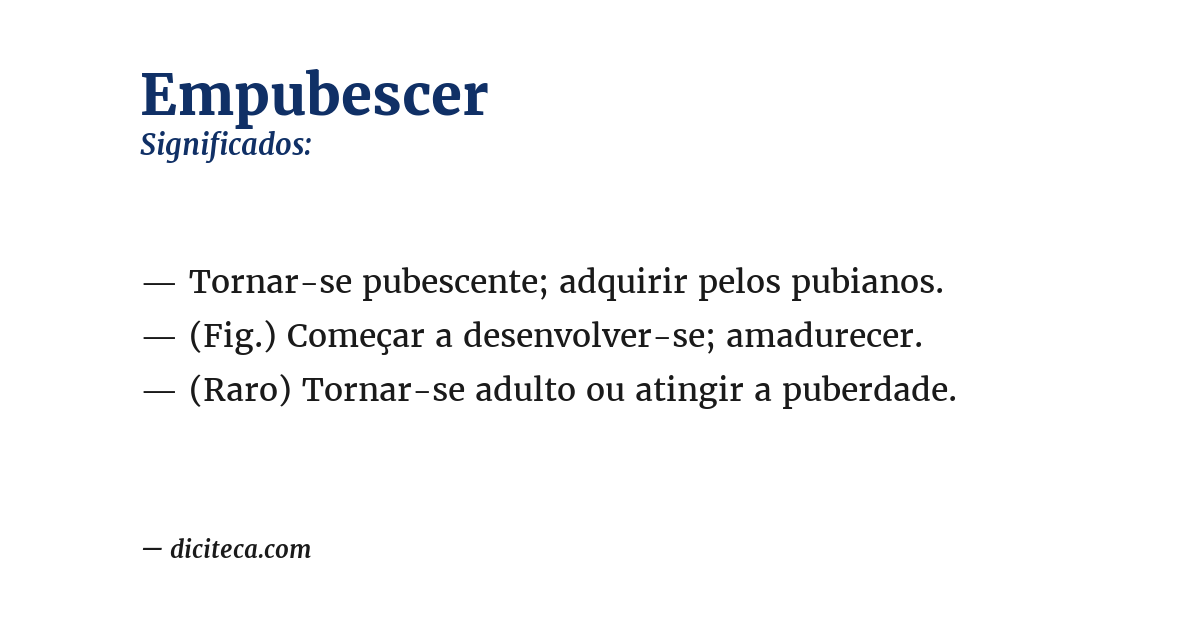 Significado de empubescer