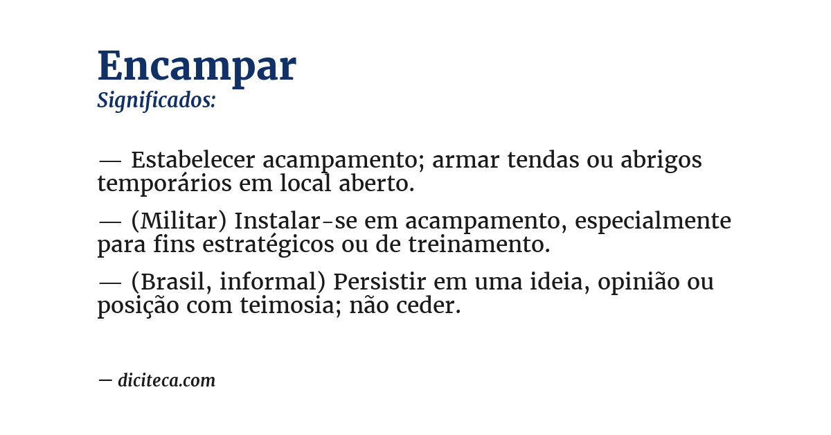 Significado de encampar