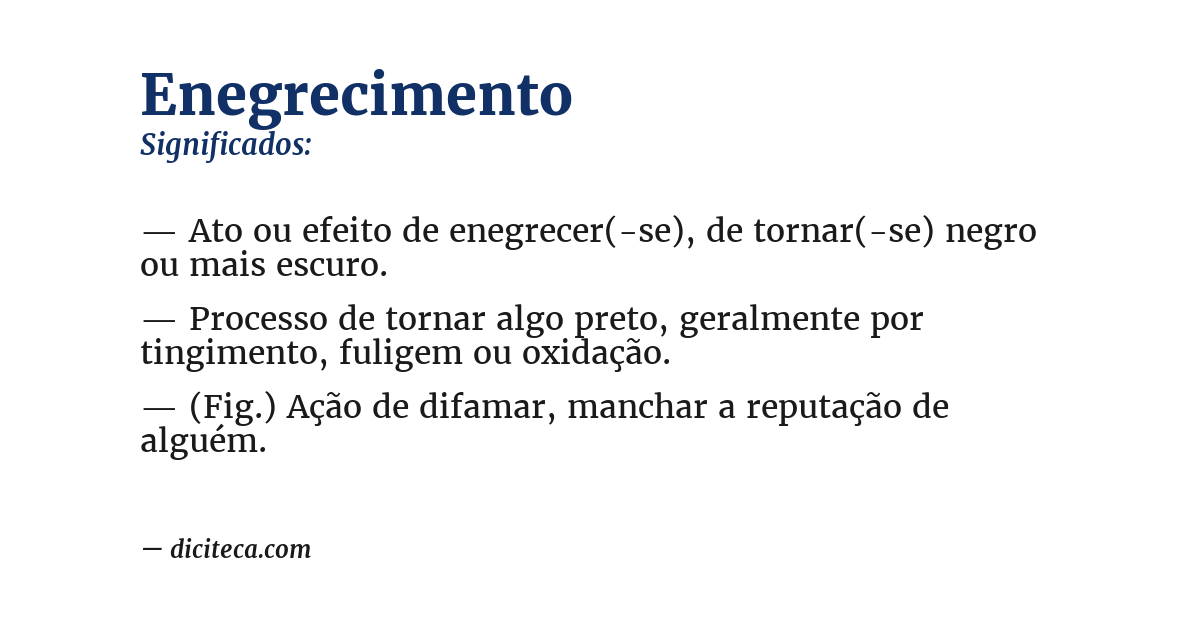 Significado de enegrecimento