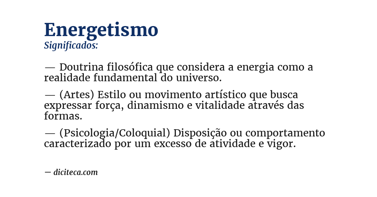 Significado de energetismo