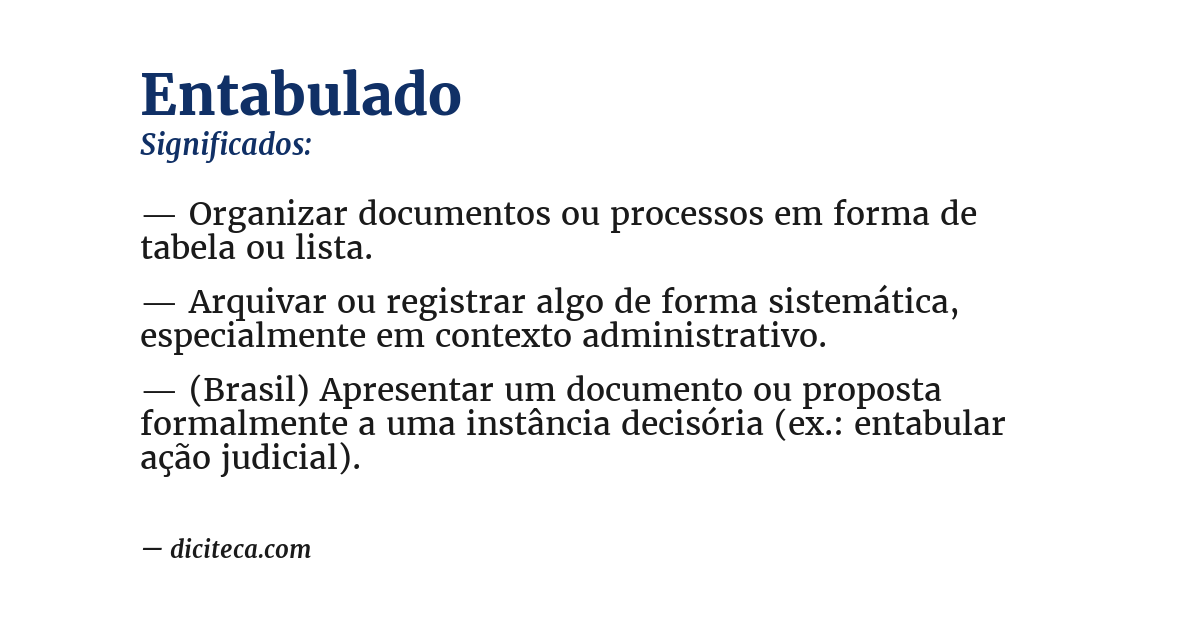 Significado de entabulado